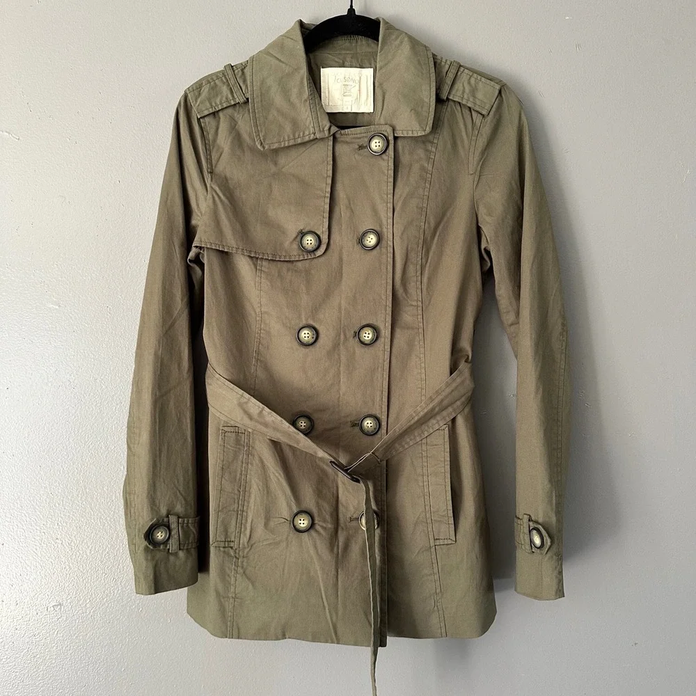 CI SONO LIGHTWEIGHT GREEN TRENCH COAT SIZE‎ SMALL